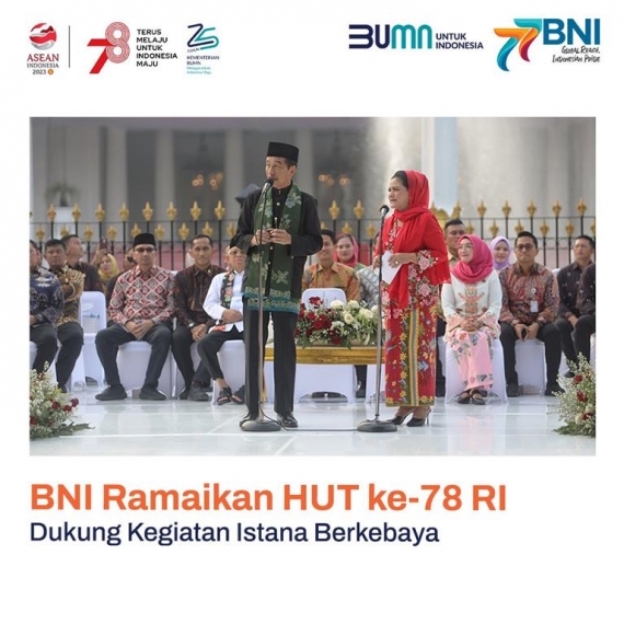 BNI Ramaikan HUT ke-78 RI, Dukung Kegiatan Istana Berkebaya