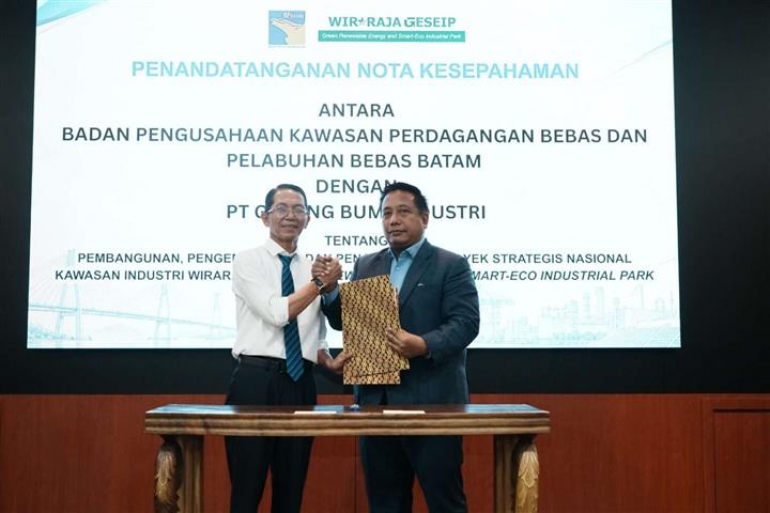 BP Batam Teken Nota Kesepakatan Pengembangan PSN Wiraraja Green Renewable Energy & Smart-Eco Industrial Park