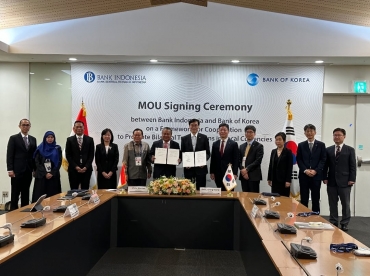 BANK INDONESIA DAN BANK OF KOREA SEPAKATI KERJA SAMA UNTUK MENDORONG PENGGUNAAN MATA UANG LOKAL MASING-MASING NEGARA