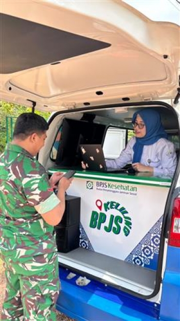 Layanan Hingga Ujung Negeri, BPJS Keliling ke Batalyon Infanteri 136 Tuah Sakti