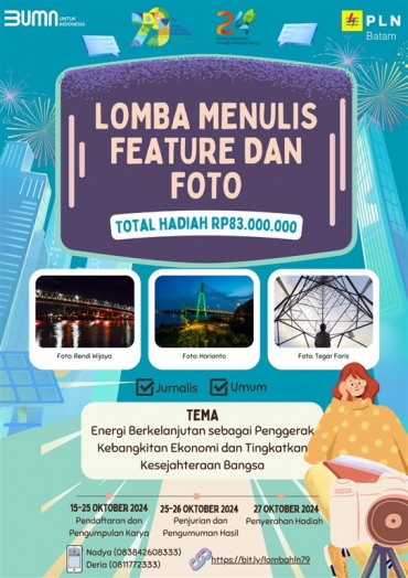 Meriahkan HLN ke-79, PLN Batam Gelar Lomba Menulis dan Foto Berhadiah Total Puluhan Juta untuk Masyarakat Indonesia