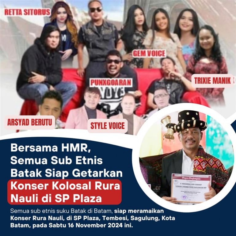 Bersama Rudi, Semua Sub Etnis Batak Siap Getarkan Konser Kolosal Rura Nauli di SP Plaza