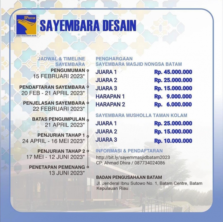 70 Tim Ikuti Desain Masjid Nongsa dan Musholla Taman Kolam