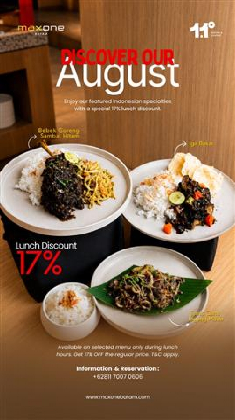 Rayakan Semangat Kemerdekaan Bersama Cita Rasa Nusantara, 1.1° Dining & Lounge Hadirkan Promo "Discover Our August"