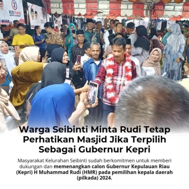 Warga Seibinti Minta Rudi Tetap Perhatikan Masjid Jika Terpilih Sebagai Gubernur Kepri